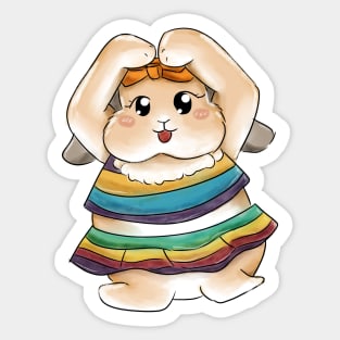 Rainbow Rabbit Outfit _ Bunniesmee Sticker